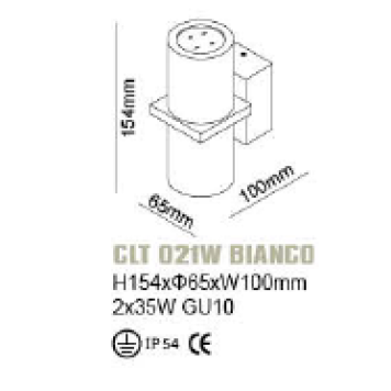 Уличный настенный светильник Crystal Lux CLT 021W WH-1