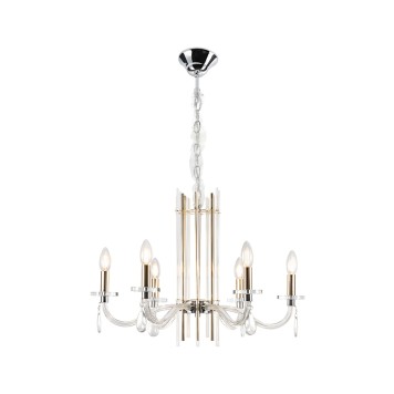 Люстра Crystal Lux AURELIO SP6 GOLD+CHROME/TRANSPARENT-1
