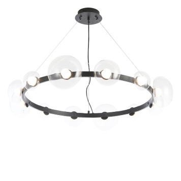 Люстра Crystal Lux BOSQUE SP12 BLACK/TRANSPARENT