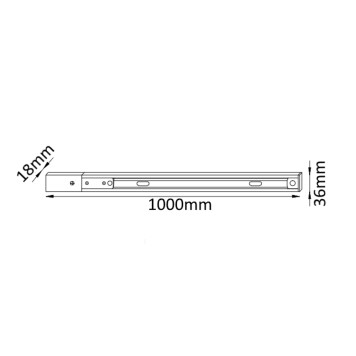 Шинопровод Crystal Lux 1m CLT 0.11 01 L1000 WH-1