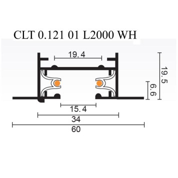 Шинопровод Crystal Lux 2m CLT 0.121 01 L2000 WH-1