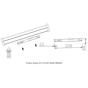Трековый светильник Crystal Lux SPACE 48V CLT 0.33 001 6W BL M3000K-1