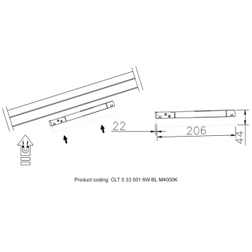 Трековый светильник Crystal Lux SPACE 48V CLT 0.33 001 6W BL M4000K-1