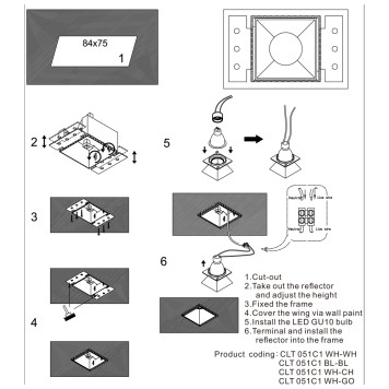 Светильник точечный Crystal Lux CLT 051C1 WH-WH-2