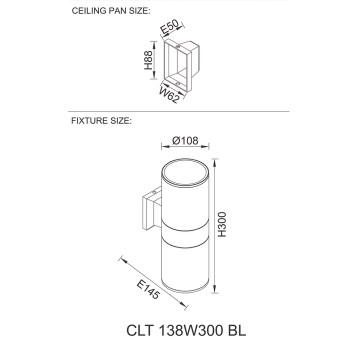 Уличный настенный светильник Crystal Lux CLT 138W300 BL-1