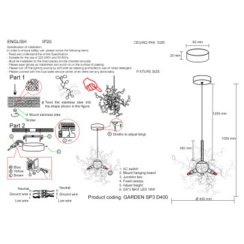 Люстра Crystal Lux Garden SP3 D400 GOLD-4