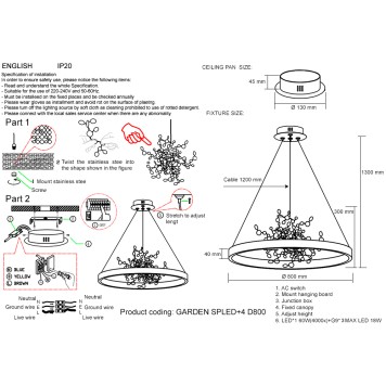 Люстра Crystal Lux Garden SPLED+4 D800 GOLD-4