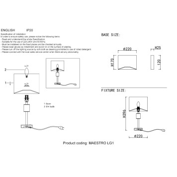 Лампа настольная Crystal Lux MAESTRO LG1 CHROME-1