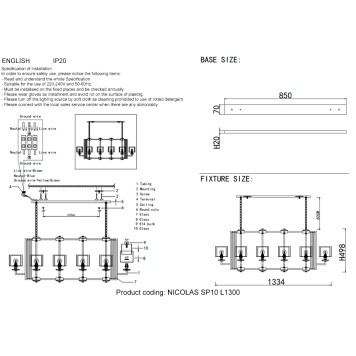 Люстра Crystal Lux NICOLAS SP10 L1300 GOLD/WHITE-1