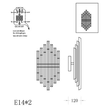 Бра Crystal Lux SARAGOSA AP2 BRASS/TRANSPARENTE-2