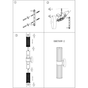 Бра Delight Collection Claridges KM0768W-2 chrome-1