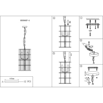 Люстра Delight Collection Etro KR0966P-4 brass-1