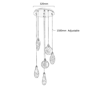 Люстра Delight Collection Colvin MT9176-6H titanium gold-4