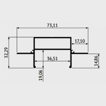 Закладной профиль для гипсокартонного потолка Denkirs TR3020-AL-3