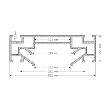 Закладной профиль для натяжного потолка Denkirs TR3030-AL-3