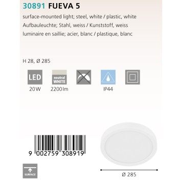 Светильник точечный Eglo Fueva 5 30891-1