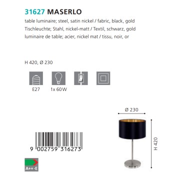 Лампа настольная Eglo Maserlo 31627-2