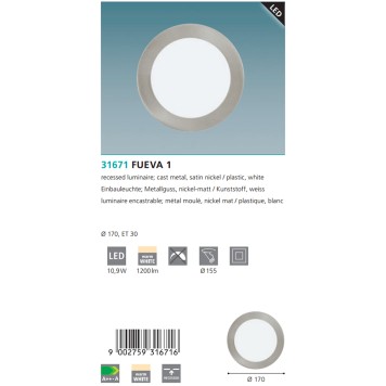 Светильник точечный Eglo Fueva 1 31671-2