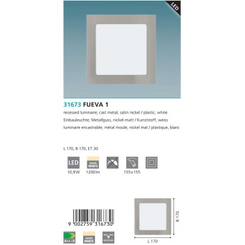 Светильник точечный Eglo Fueva 1 31673-2