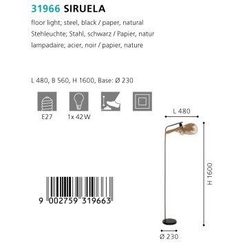 Торшер Eglo Siruela 31966-2
