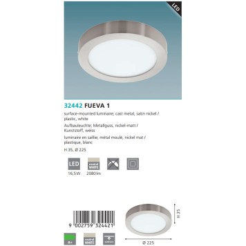 Светильник настенно-потолочный Eglo Fueva 1 32442-2