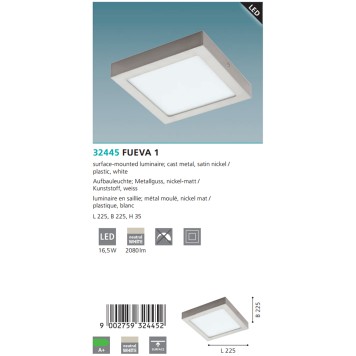 Светильник настенно-потолочный Eglo Fueva 1 32445-2