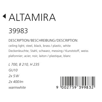 Светильник потолочный Eglo Altamira 39983-2