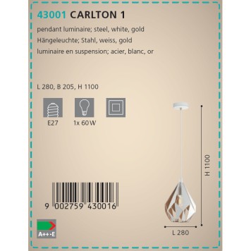 Люстра Eglo Carlton 1 43001-2