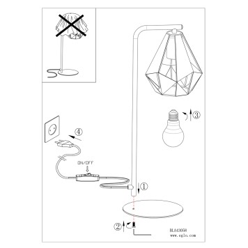 Лампа настольная Eglo Carlton 4 43058-1