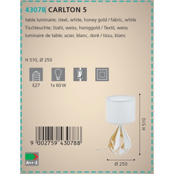 Лампа настольная Eglo Carlton 5 43078-2