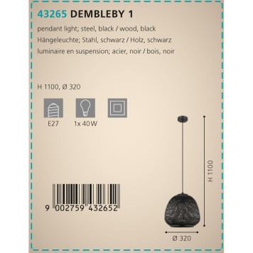 Люстра Eglo Dembleby 1 43265-1