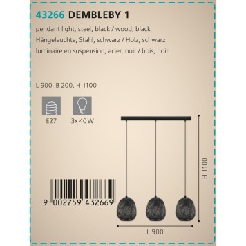 Люстра Eglo Dembleby 1 43266-1