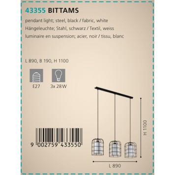 Люстра Eglo Bittams 43355-2
