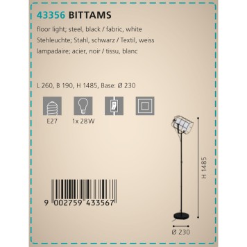 Торшер Eglo Bittams 43356-1