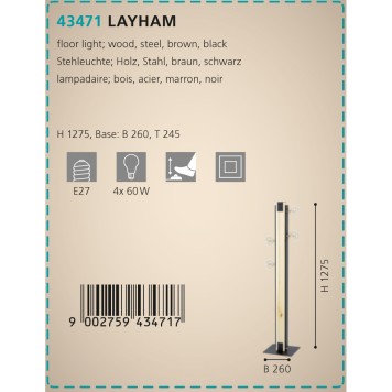 Торшер Eglo Layham 43471-1