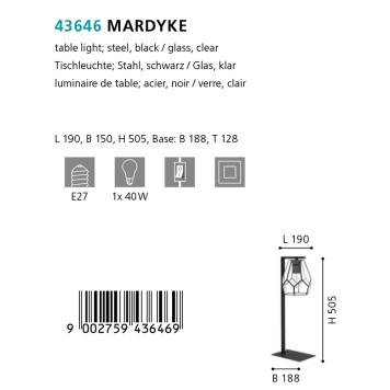 Лампа настольная Eglo Mardyke 43646-1