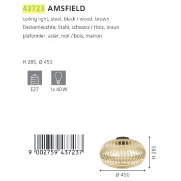 Светильник потолочный Eglo Amsfield 43723-3