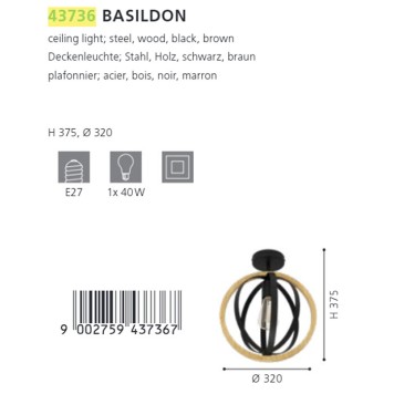 Светильник потолочный Eglo Basildon 43736-3