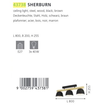 Светильник потолочный Eglo Sherburn 43738-2