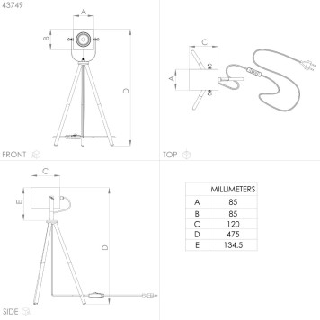 Лампа настольная Eglo Ayles 43749-3