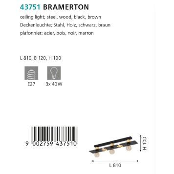 Светильник потолочный Eglo Bramerton 43751-2