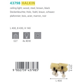 Светильник потолочный Eglo Halkin 43798-3