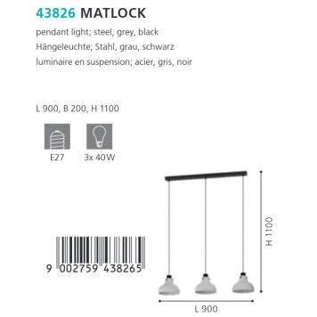 Люстра Eglo Matlock 43826-3