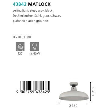 Светильник потолочный Eglo Matlock 43842-3