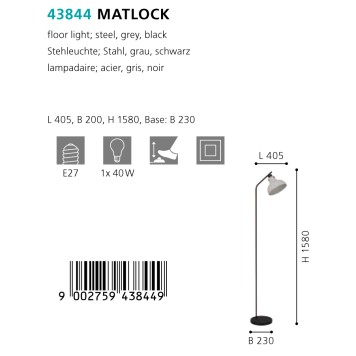 Торшер Eglo Matlock 43844-2
