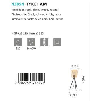 Лампа настольная Eglo Hykeham 43854-4