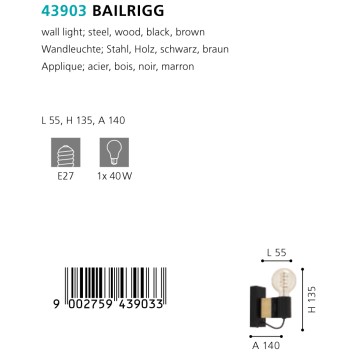 Бра Eglo Bailrigg 43903-5