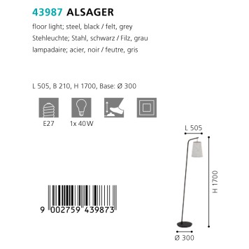 Торшер Eglo Alsager 43987-4