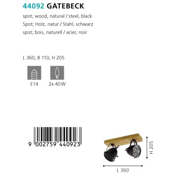 Спот Eglo Gateback 44092-1