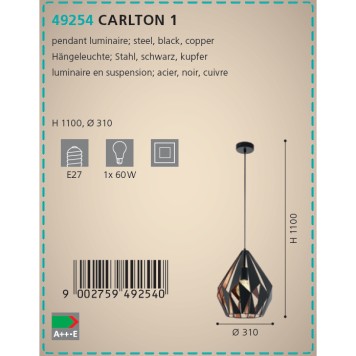 Люстра Eglo Carlton 1 49254-2